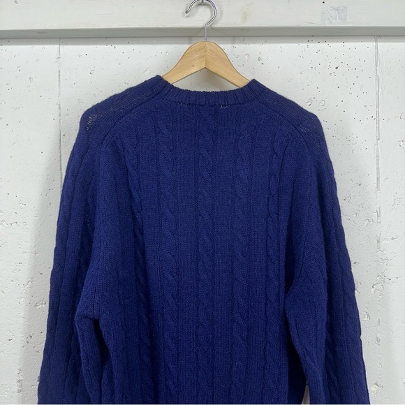 Wilmington Country Store Size Large Navy Blue 100% Scottish Wool Sweater - Picture 5 of 16